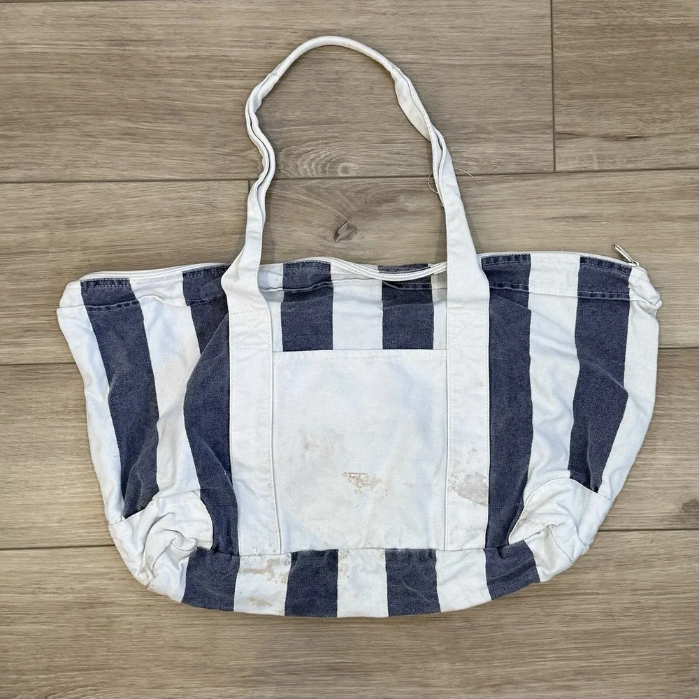 Vintage 1998 Scopus Achievers Club Striped Zip Tote Beach Bag Kauai 90s VTG Bag